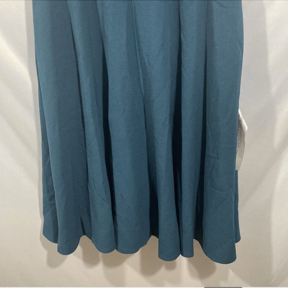 NWT $182 Dress the Population [ Large ] Catalina Fit & Flare Dress Peacock #Q292 - Picture 8 of 13